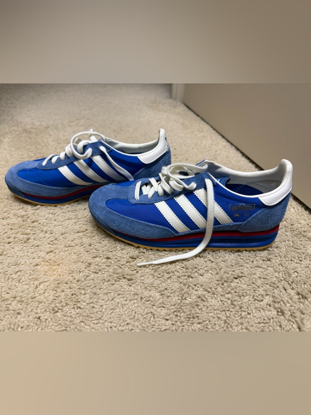 adidas Blue and White SL 72 Retro Sneakers
